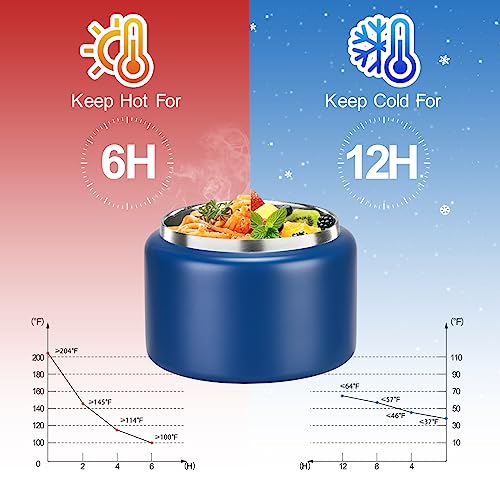 MAISON HUIS 8oz Soup Thermo Wide Mouth Vacuum Insulated Thermo Food Jar, Leak Proof Stainless Steel Thermo for Hot&Cold Food Kids Food Lunch Soup Container for School Travel (Blue) - Image 3