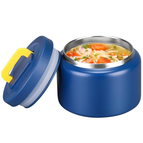 MAISON HUIS 8oz Soup Thermo Wide Mouth Vacuum Insulated Thermo Food Jar, Leak Proof Stainless Steel Thermo for Hot&Cold Food Kids Food Lunch Soup Container for School Travel (Blue) - Image 1