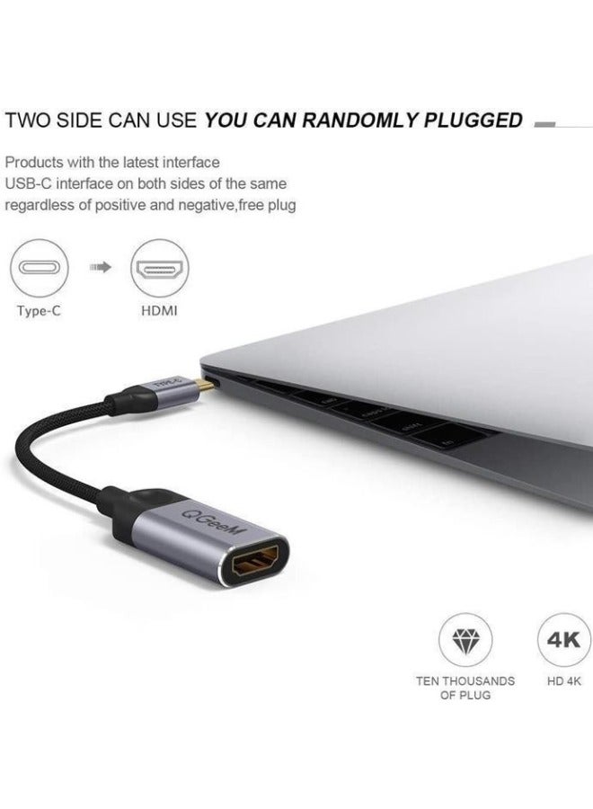 QGeeM TypeC To HDMI Adapter 4K Cable Adapter Suitable For Mobile Phone Computer Converter-Color:Typec To Hdmi - Image 4