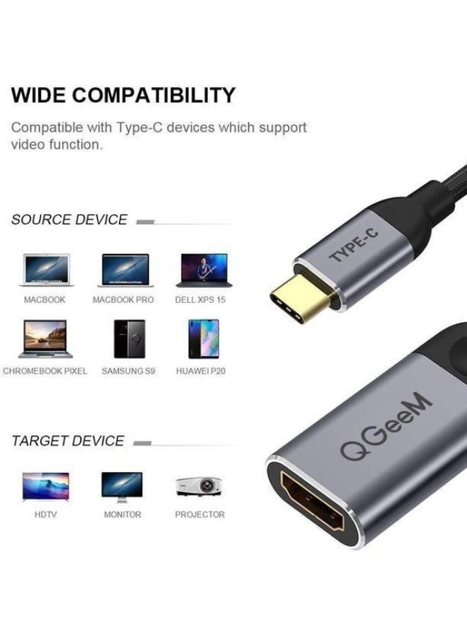 QGeeM TypeC To HDMI Adapter 4K Cable Adapter Suitable For Mobile Phone Computer Converter-Color:Typec To Hdmi - Image 3