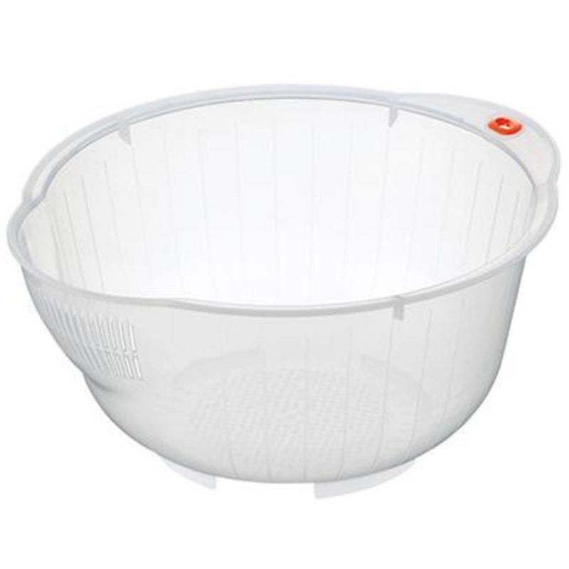 Inomata Japanese Rice Washing Bowl with Side and Bottom Drainers, Made in Japan - Image 1