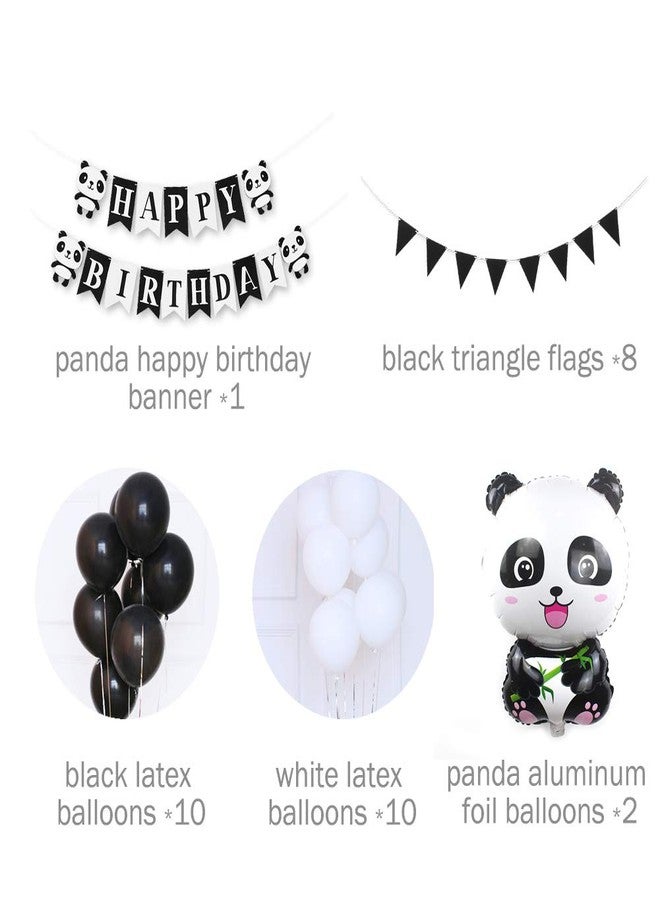 Apol Birthday Party Decorations Supplies,Panda Themes HAPPY BIRTHDAY Banner and Aluminum Foil Balloons,Latex Balloons for Children Birthday Party Kids Nursery Bedroom Decor - Image 2