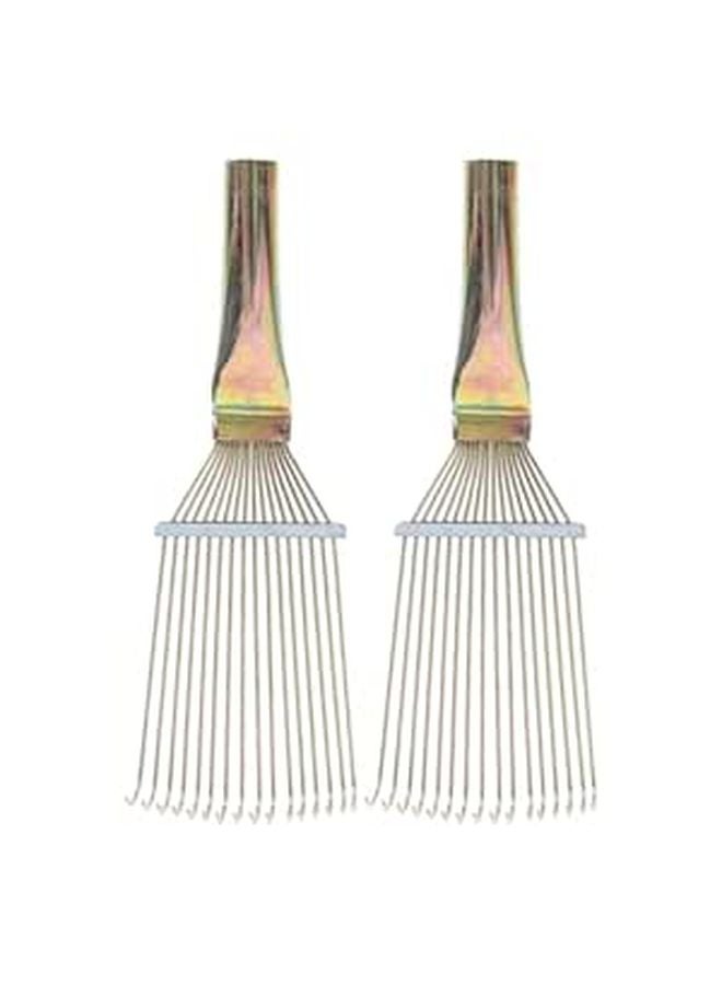 Large Metal Horsehair Brush Grooming Rake for Horse Cattle Shedding and Cleaning - Image 1