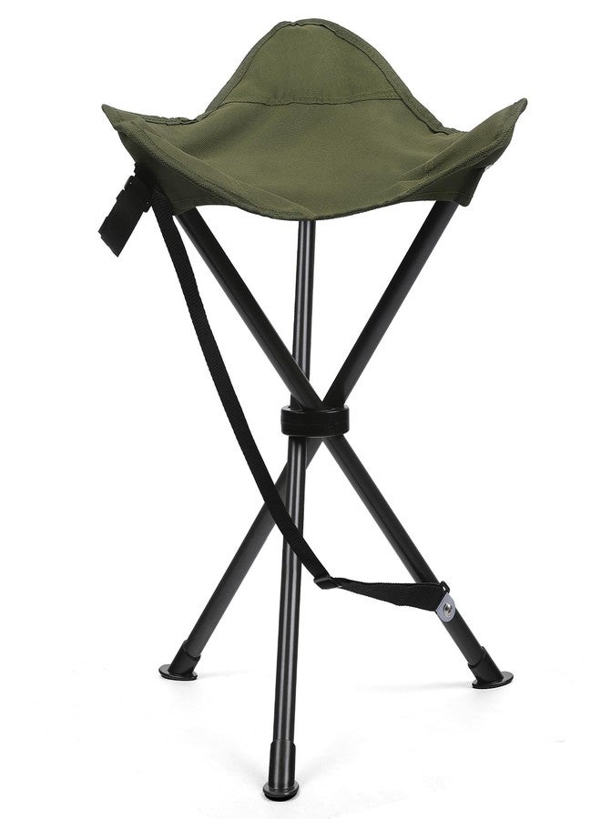 Outplea 45CM Portable Folding Tripod Stool, Compact Tripod Camping Stool with Carry Strap, Lightweight Stable Stool Seating for Fishing Hunting Hiking Outdoor Picnic, Green - Image 1