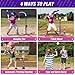 HYES 4 in 1 T Ball Sets for Kids 35 with Toss and Catch Ball Set Hanging Tee Stand with Auto Pitching Machine 2 Bats Indoor Outdoor Toys Baseball Gifts for Toddler Boys Girls Purple - Image 4