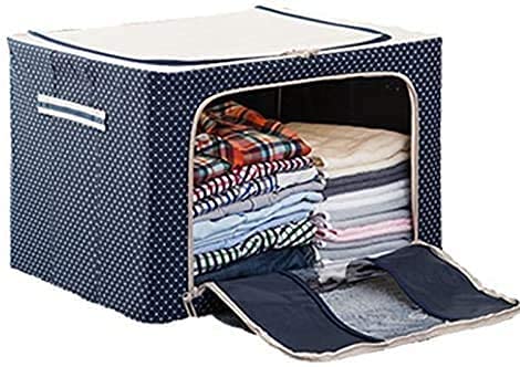 DR Mall 88L Foldable Living Box Steel Frame Clothes Living Storage Organizer Handled Bag Box for Large Size Bedding Blankets Women Saree Toys Cloth Storage BoxBag 88L 2 PACK - Image 2