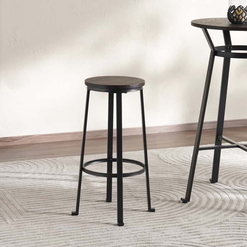 Pan Home NEKLAN BAR STOOL WOOD - DARK BROWN - Image 1