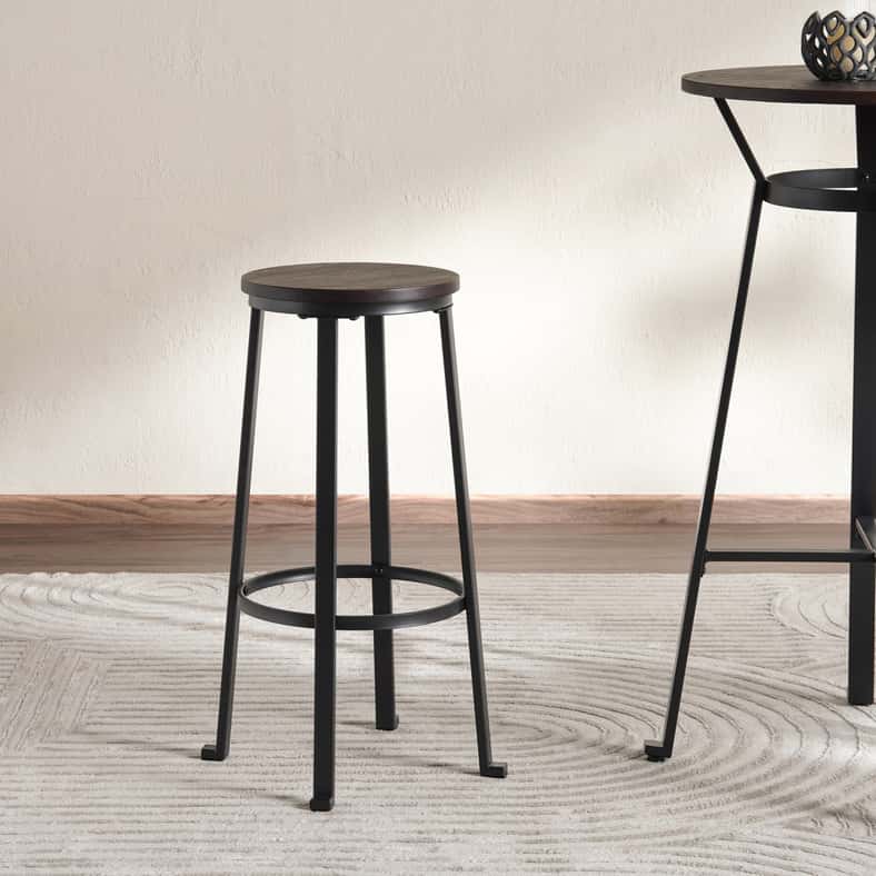 Pan Home NEKLAN BAR STOOL WOOD - DARK BROWN - Image 2