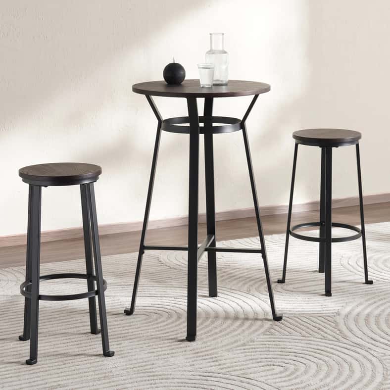 Pan Home NEKLAN BAR STOOL WOOD - DARK BROWN - Image 5