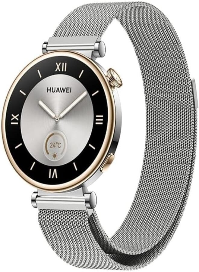 FASHION MANIA - 18mm Milanese Bands Compatible with Huawei Watch GT4 41mm 2023, Magnetic Loop Strap, Stainless Steel Wristbands No Gap Classic Metal Mesh Wristband for Women Men - Image 1