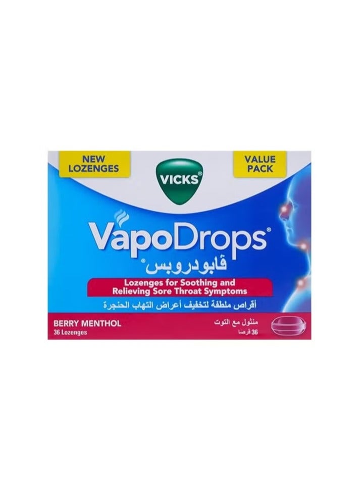 Vicks Vicks VapoDrops Menthol and Berry Sore Throat Lozenges - 36 Lozenges 