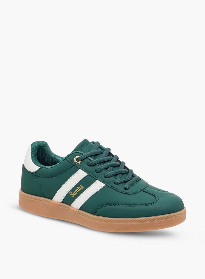 SAMBA Women's Panelled Ankle Sneakers with Lace-Up Closure - Image 1
