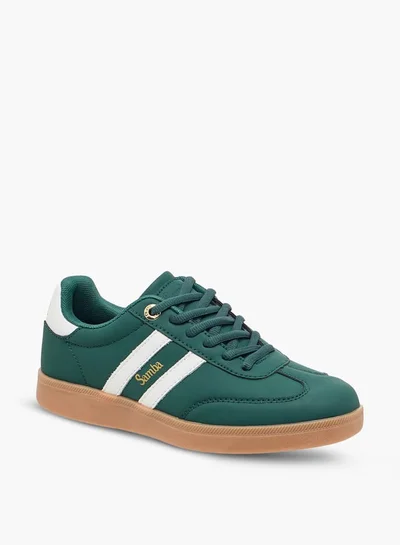 SAMBA Women's Panelled Ankle Sneakers with Lace-Up Closure
