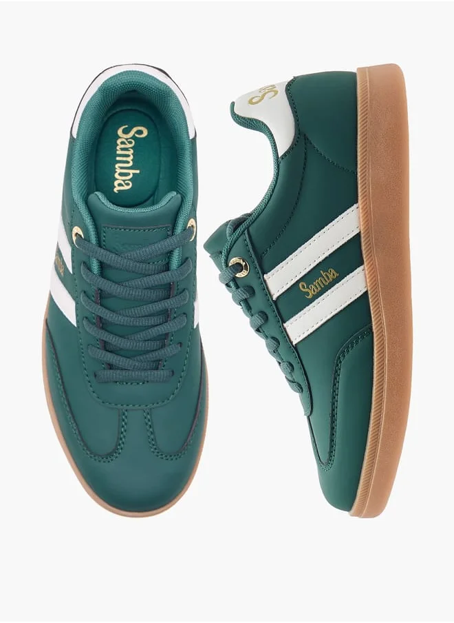 سامبا Women's Panelled Ankle Sneakers with Lace-Up Closure