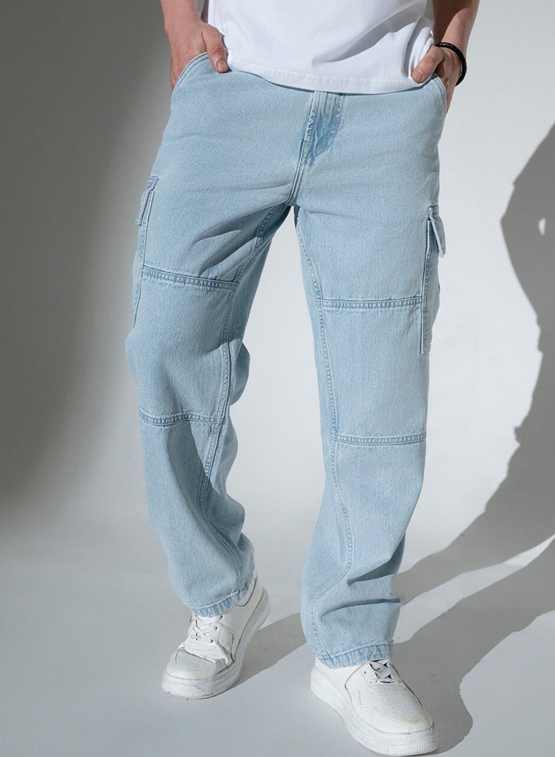 Hubberholme Light Blue Relaxed Fit Jeans Solid design crafted from 100% Cotton with Button closure. - Image 2