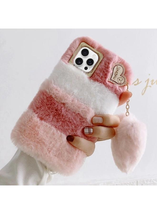 S-TOP Case For iPhone 12 Pro Max Gold Diamond Flower Decorated Plush Silicone Phone Case with Pendant - Image 1