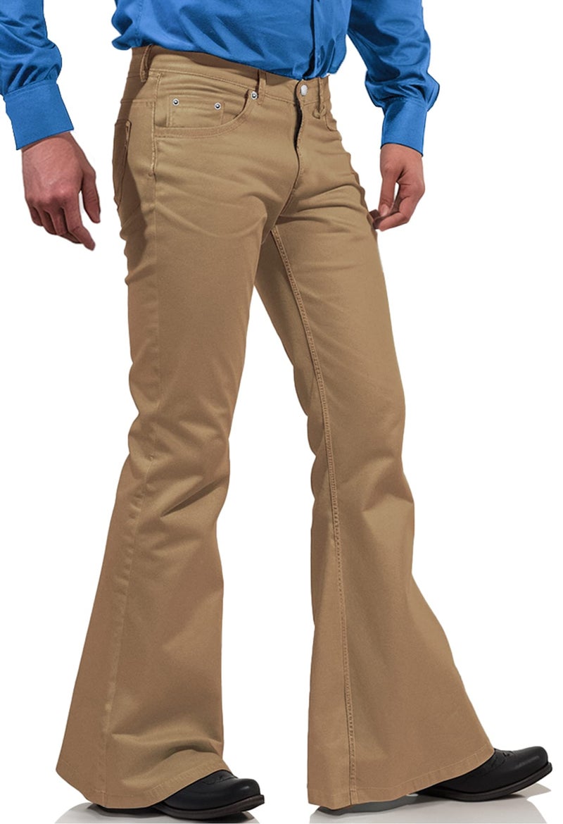 70s Disco Pants for MenMens Bell Bottom Jeans Pants60s 70s Bell Bottoms Vintage Denim Pants Jeans for Men Brown