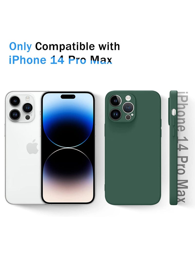 ELTRAZONE Silicone Protective Case, Compatible With iPhone 14 Pro Max 6.7 “, Full Body Protection, Shock -proof Soft Liquid Silicone Protective Case (Black/Dark Green) - Image 3