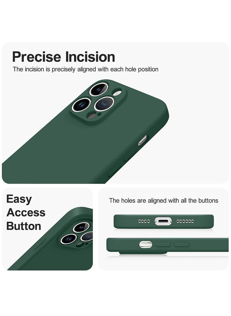 ELTRAZONE Silicone Protective Case, Compatible With iPhone 14 Pro Max 6.7 “, Full Body Protection, Shock -proof Soft Liquid Silicone Protective Case (Black/Dark Green) - Image 4