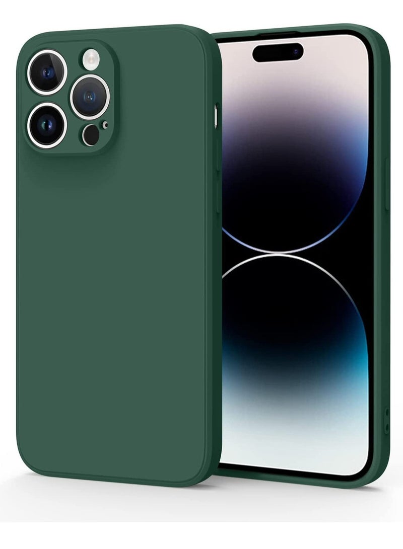 ELTRAZONE Silicone Protective Case, Compatible With iPhone 14 Pro Max 6.7 “, Full Body Protection, Shock -proof Soft Liquid Silicone Protective Case (Black/Dark Green) - Image 2