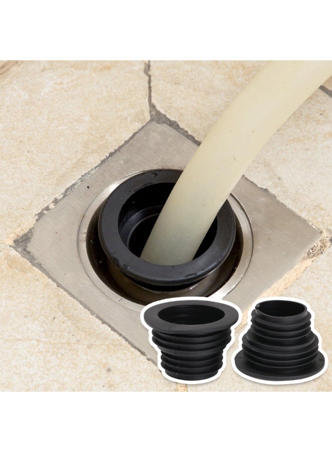 3 Pack Silicone Drain Pipe Sealing Plug – Universal Washing Machine Drain Hose Seal, Kitchen & Bathroom Sewer Odor Blocker, Black (6 x 3.8 cm) - Image 2