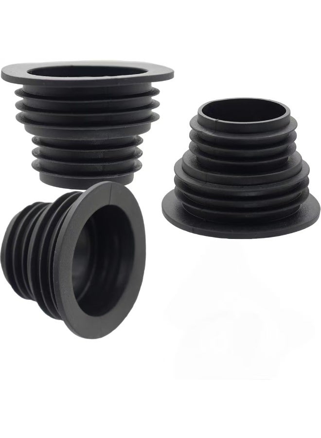 3 Pack Silicone Drain Pipe Sealing Plug – Universal Washing Machine Drain Hose Seal, Kitchen & Bathroom Sewer Odor Blocker, Black (6 x 3.8 cm) - Image 1