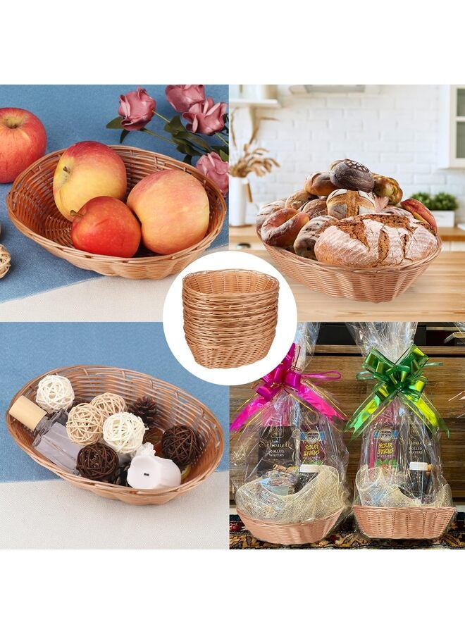 LAMAY 20 Pack Oval Wicker Basket, 9 x 6 x 2.6 Inch Poly Wicker Bread Baskets, Medium Size Gift Baskets for Kitchen, Christmas Gifts, Centerpiece Display, Storing Bread, Fruits, Vegetables - Image 4