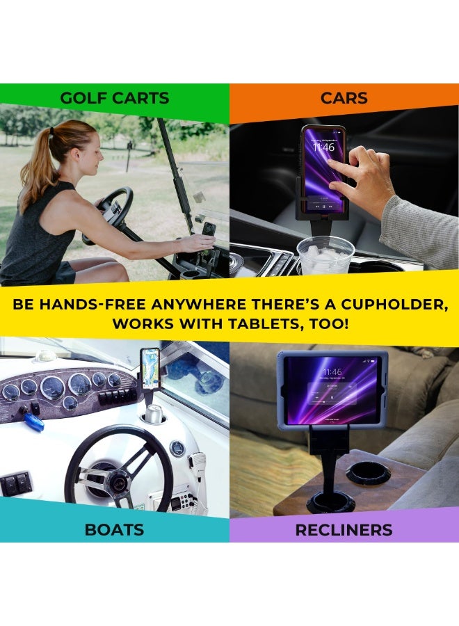 Phone & Cup Holder, Made in USA, Fits Phones with/Without Cases (Vertical/Horizontal), Black, Pack of 1 - Image 3