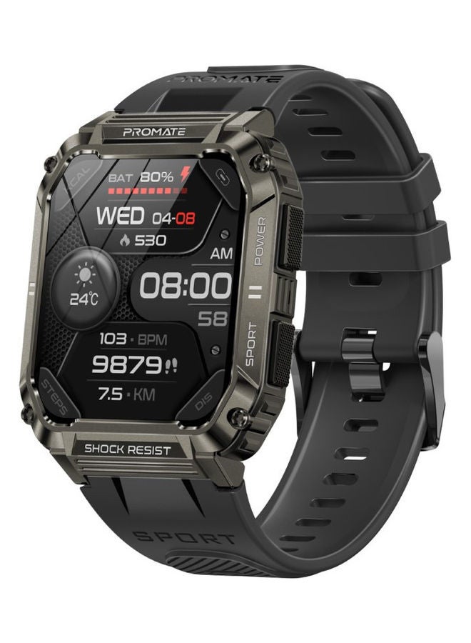PROMATE 400 mAh Smart Watch, Rugged Bluetooth 5.1 Fitness Tracker With 1.95” Tft Display, 12 Day Battery Life, 100 Watch Faces, 100 Sports Modes And Ip67 Water Resistance For Iphone 14,15, Galaxy S22, Xwatch-S19 Black - Image 1