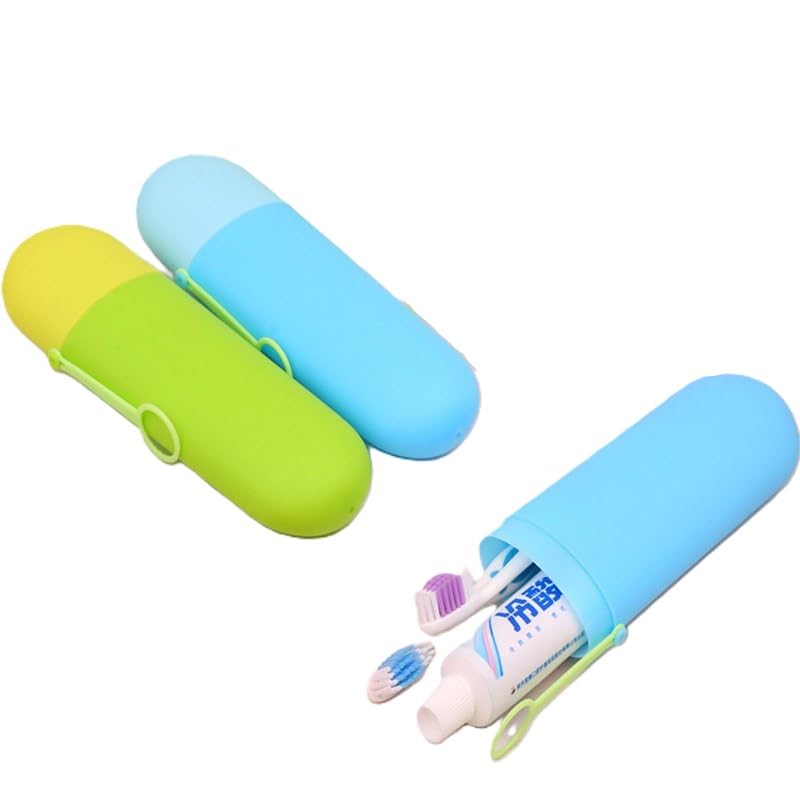VIPREKHO VIPREKHO Toothbrush Holder Multipurpose Storage Holder Cover Organizer for Bathroom Traveling Camping Business Trip and School Use Pack of 2  - Image 1