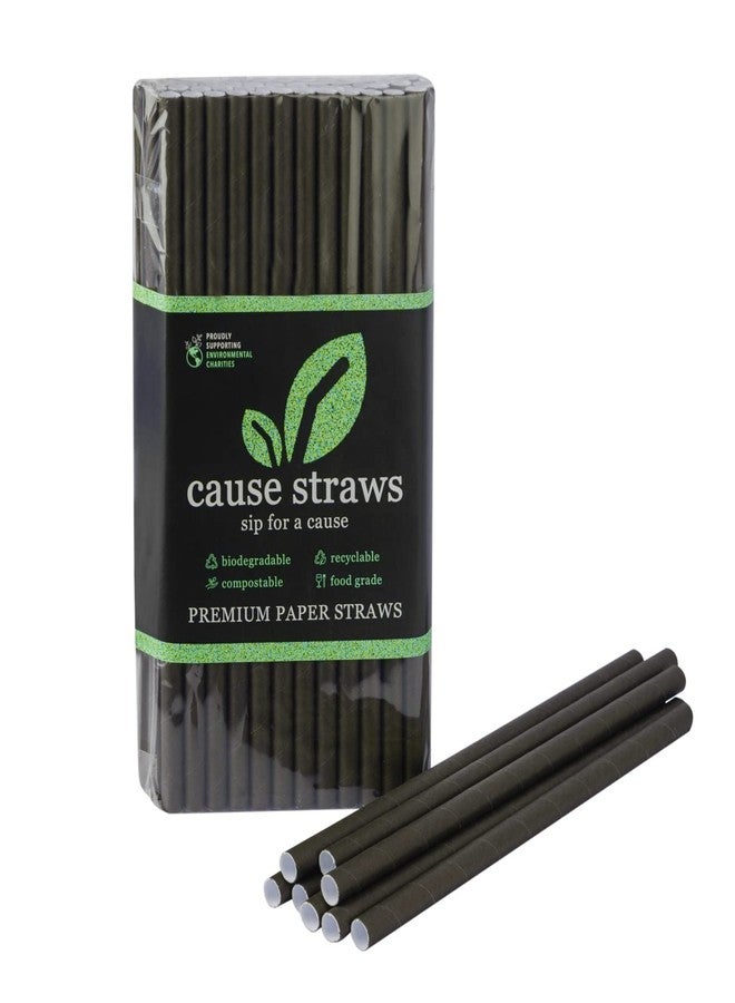 Cause Straws - Biodegradable Premium Drinking Straws | 100 Straws (8mm Wide) | Black Colour | Best for Juice, Soft Drinks and Cocktails | Sip for A Cause | (8MM, Black) - Image 3