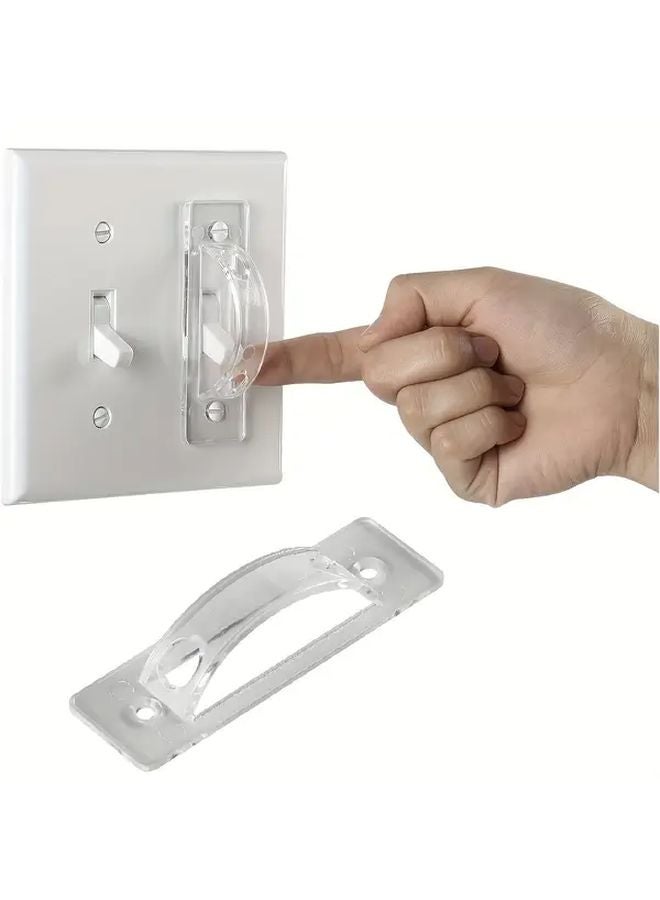 2 Pcs Transparent Light Switch Protective Cover with Screws Toggle Switch Blocker - Image 3