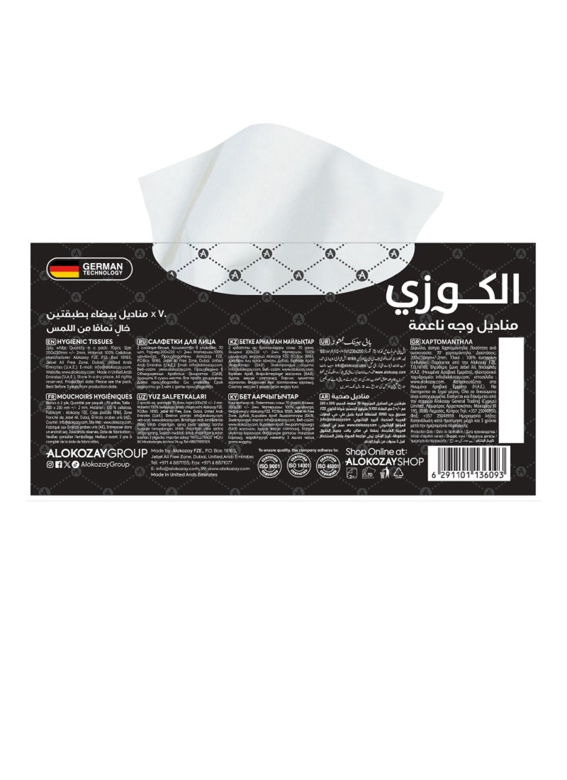 Alokozay Facial Tissues Assorted 70 Sheets x 2 Ply Single - Image 3