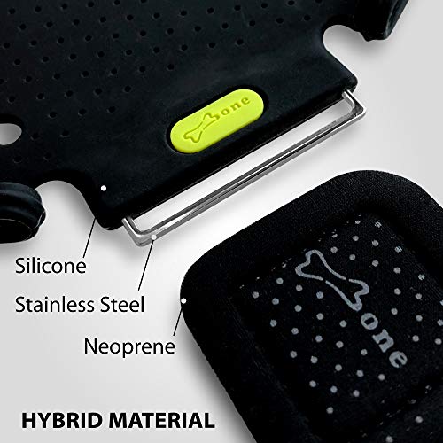 BONE Run Tie, Running Cell Phone Holder, Skin-Friendly & Washable Silicone Sport Armband, Universal Workout Phone Carrier Compatible with Most Smartphone (Black - Size S/Arm Size 7.9-9.8'') - Image 4