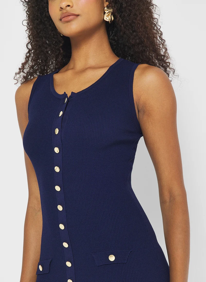 Ginger Classic Knitted Button Up Maxi Dress