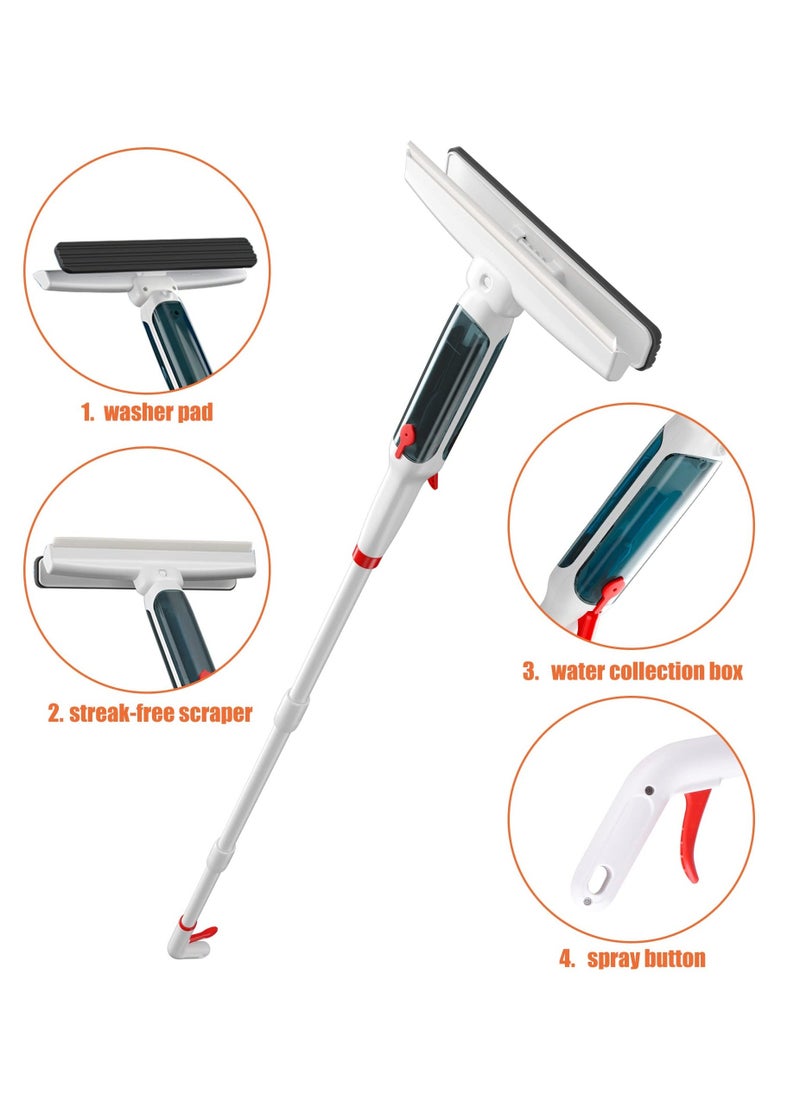 Generic - 60 inch Squeegee Window Cleaning Kit with Sprayer, Distinct Containers for Clean Water and Sewage, Extra Long Extension Rod, for Windows, Mirrors, Shower Glass Door and Cars - Image 1