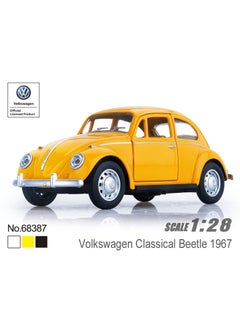MSZ Volkswagen Classical Beetle 1967 1:34 With Pull Back Simulation Sound Light Doors Opened Collectible Kids Toys (Assorted Colors)  - Image 1