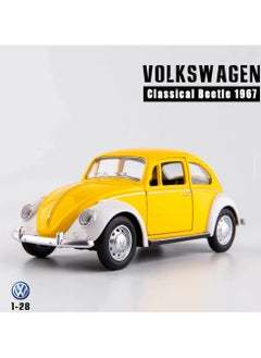 MSZ Volkswagen Classical Beetle 1967 1:34 With Pull Back Simulation Sound Light Doors Opened Collectible Kids Toys (Assorted Colors)  - Image 2