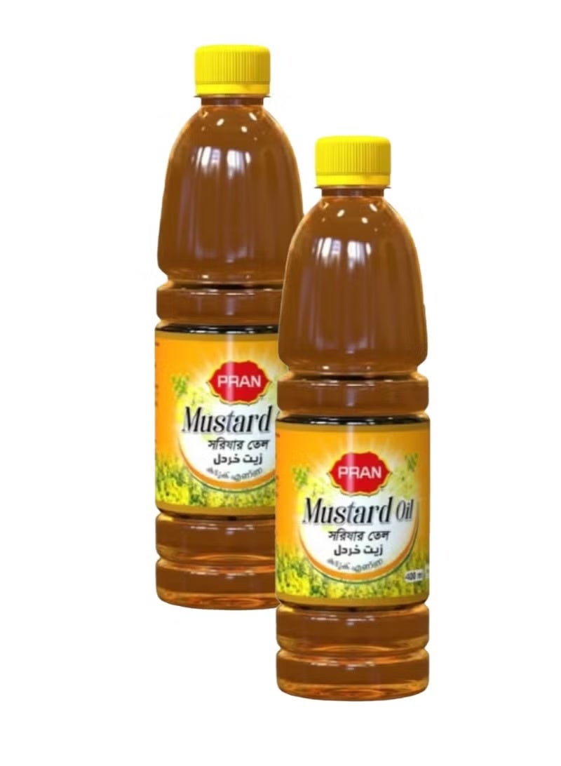 Pran 2 Pieces of Natural Mustard Oil 400ml Bottle - Image 1