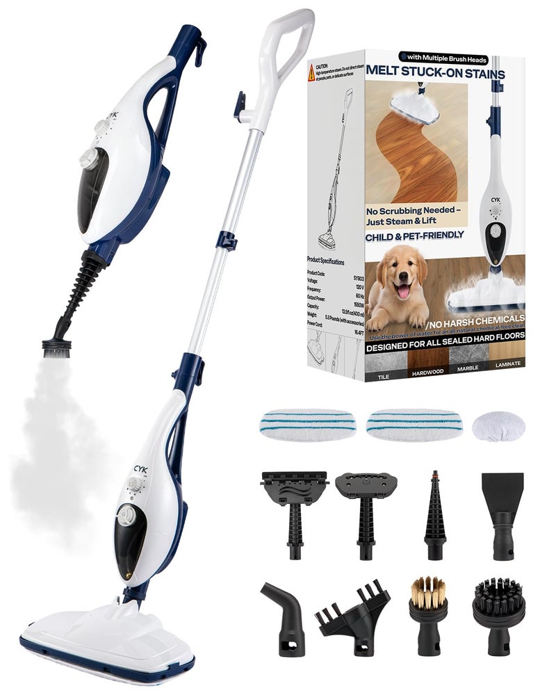 CYK Steam Mops for Floor Cleaning, 12 in 1 Handheld Steam Cleaner for Home, Floor Steamer for Hardwood Floors and Tile - Image 1