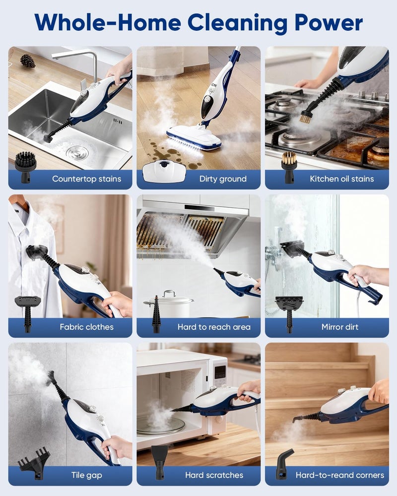 CYK Steam Mops for Floor Cleaning, 12 in 1 Handheld Steam Cleaner for Home, Floor Steamer for Hardwood Floors and Tile - Image 5