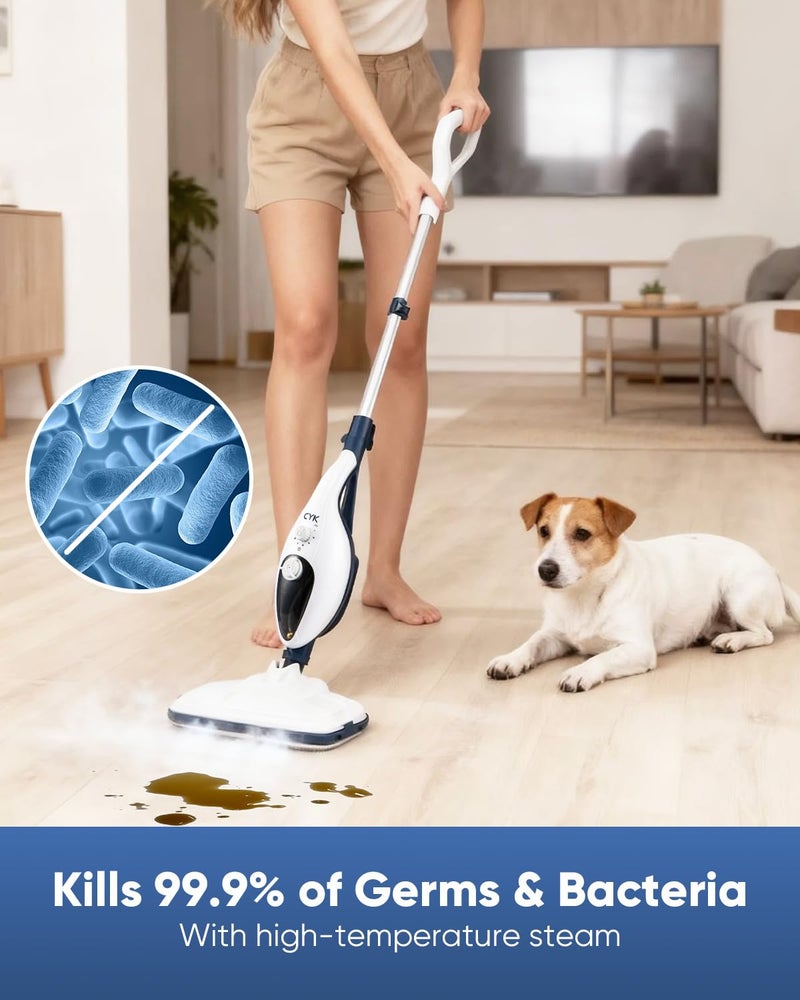 CYK Steam Mops for Floor Cleaning, 12 in 1 Handheld Steam Cleaner for Home, Floor Steamer for Hardwood Floors and Tile - Image 2