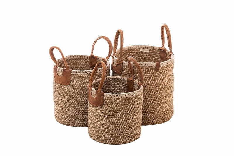 India Craft Art Handcrafted Natural Jute Beige/Brown Laundry Bohemian Multipurpose Toys/Books/Clothes/Utility Storage Basket - Small Size  - Image 2