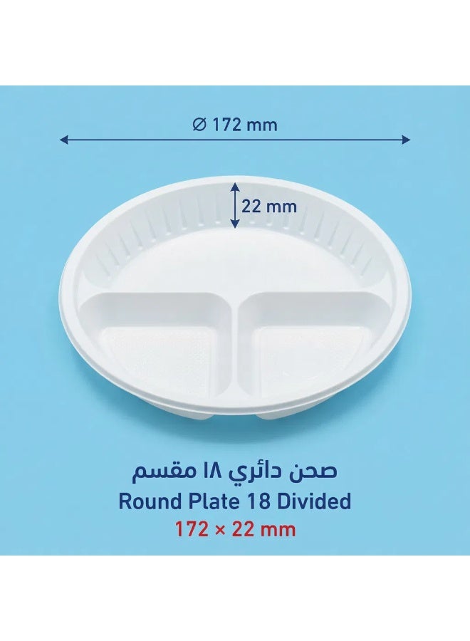 Ritco Carton Of Round Plastic Plates Divided, Size 18 (1000 Plates/Carton) - Image 5
