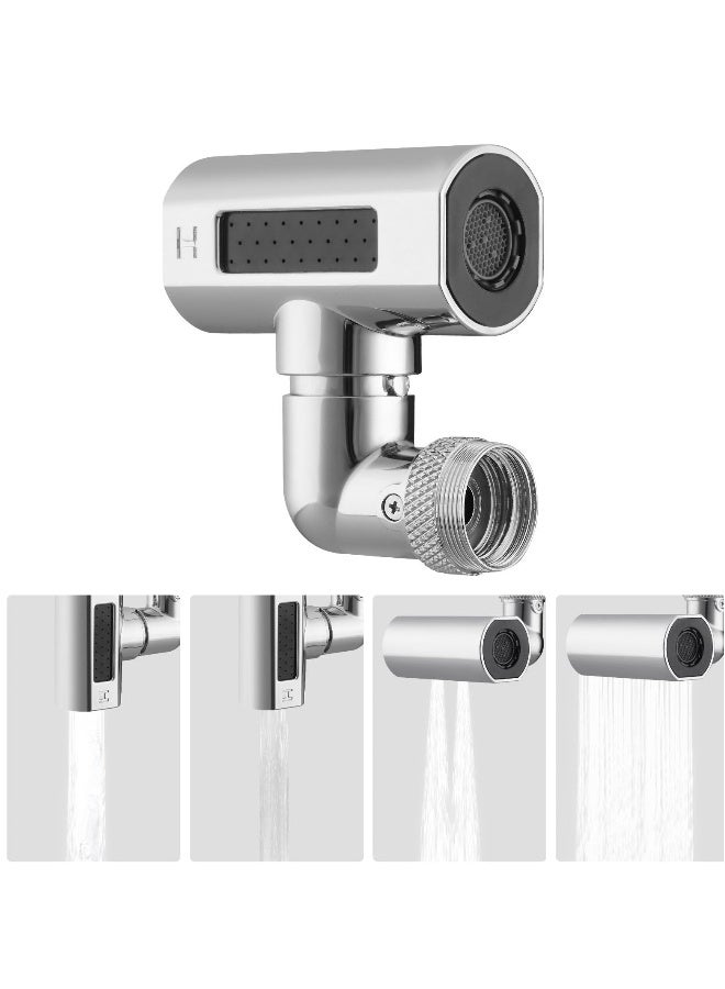 4 Function Waterfall Kitchen Faucet with 360 Degree Rotation, Splash Resistant Faucet Head for Kitchen Sink, High Arc Design Ideal for Washing Fruits and Vegetables
