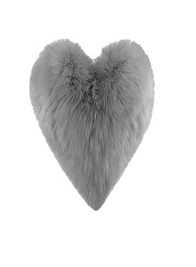 PICKKART Red Love Heart Pillow, Small Size 12 x 12 Inch (Silver)
