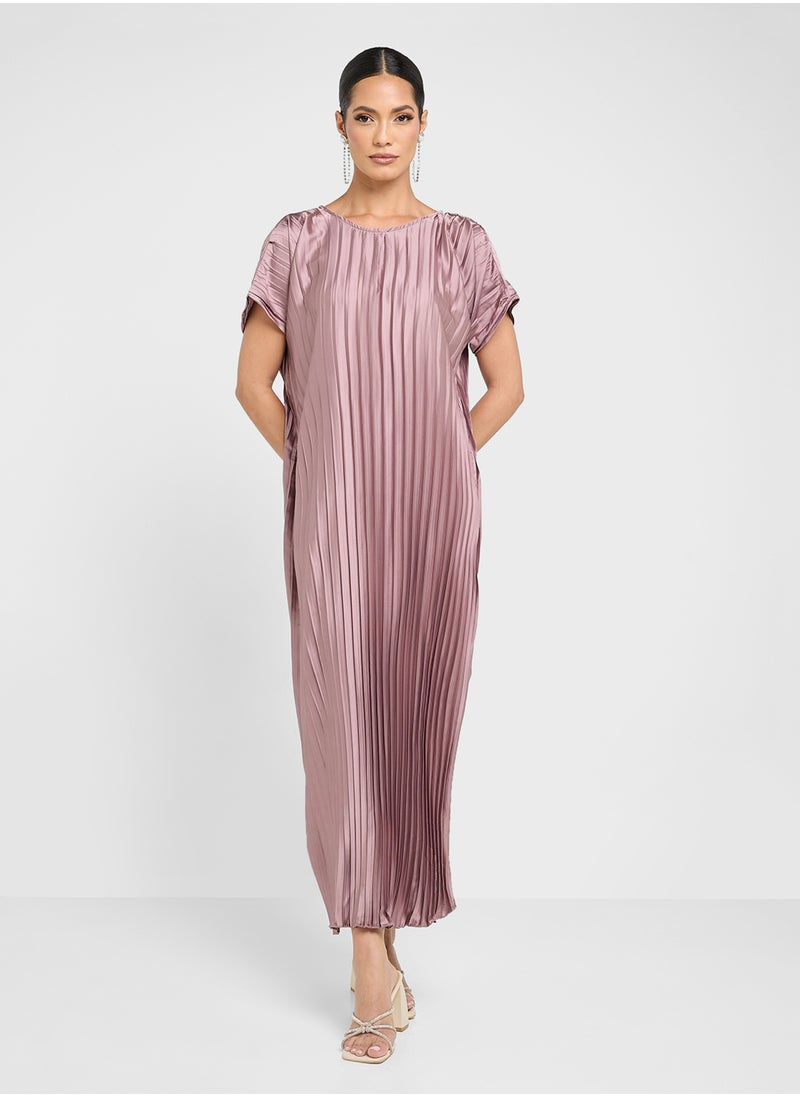 Khizana Printed Abaya With Pleated Inner & Sheila  - Image 5