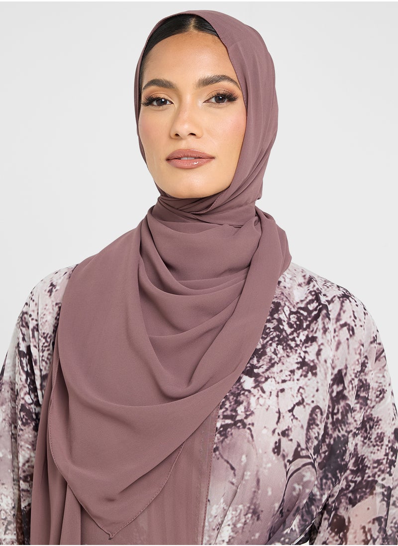 Khizana Printed Abaya With Pleated Inner & Sheila  - Image 4