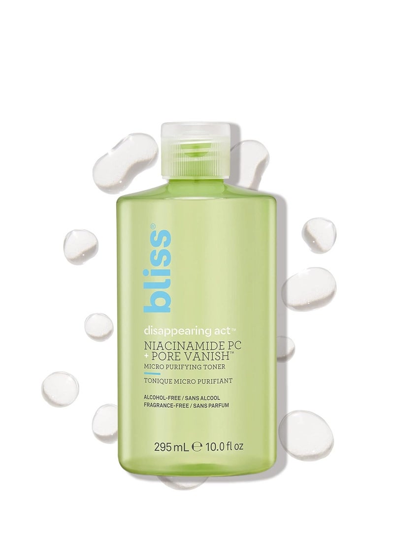 BLISS Bliss Disappearing Act Niacinamide Toner - 10 Fl Oz - Pore Vanish Complex - Purifies and Minimizes Pores - Alcohol-Free Face Toner - Clean - Vegan & Cruelty Free - Image 1