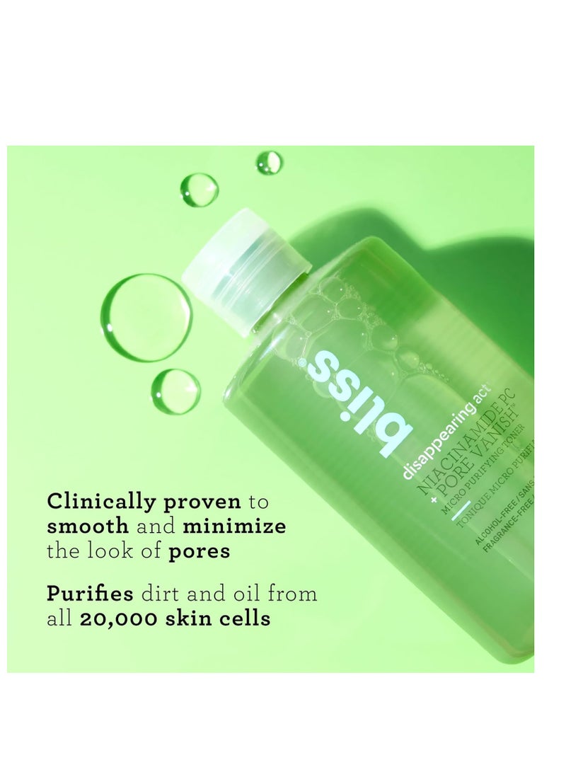 BLISS Bliss Disappearing Act Niacinamide Toner - 10 Fl Oz - Pore Vanish Complex - Purifies and Minimizes Pores - Alcohol-Free Face Toner - Clean - Vegan & Cruelty Free - Image 2